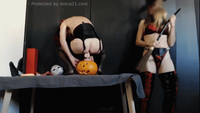 Humiliating My Slave By Making Him Fuck A Pumpkin And Lick Up His Cum From It