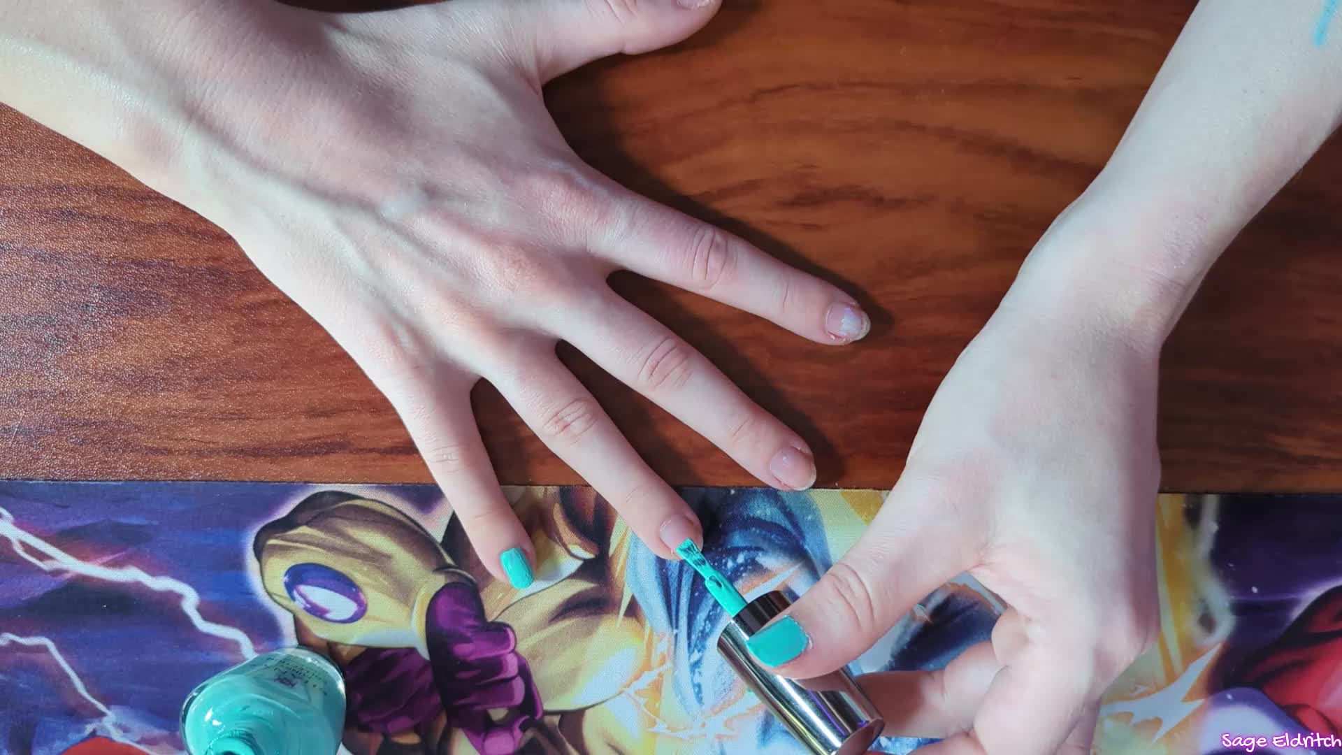 Painting My Nails Turquoise [Sfw]