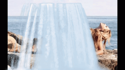 Waterfall 1 Naked On Californian Beach