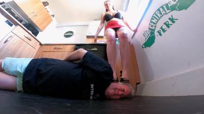Stepping On His Head On The Kitchen Floor Floor Cam