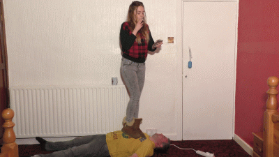 Sophie Smoking & Dancing On His Chest & Stomach In Ugg Boots