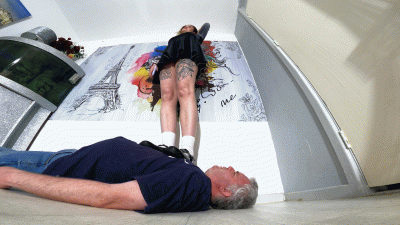 Velvet Dress Trample With Cute Socks & Shoes Floor Cam