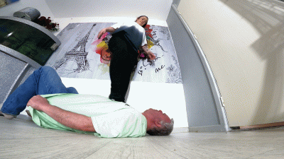 Chest Stomach & Back Trampled In Socks Floor Cam
