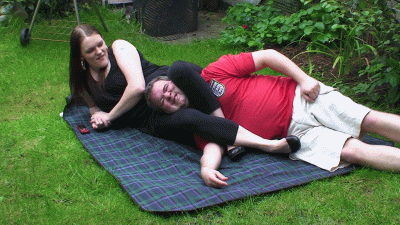 Katie's Neck Scissors In The Garden