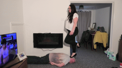 Natalia's High Heel Head Standing & Bare Foot Body Trampling