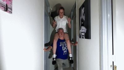 Schoolgirl Danielle Shoulder Ride