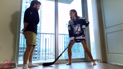 Heated Hockey Humiliation- Goddess Jasper Reed Hockey Stick Ballbusting