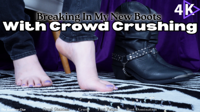 Breaking In My New Boots With Crowd Crushing- 4K- The Goddess Clue, Cruel Giantess Crushes Micros, Boot Domination, Cowgirl Boots, Stomping, Foot Fetish, Size Fetish