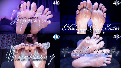 Binge On Cum: Cummy Feet Compilation- 4k- The Goddess Clue, Extreme CEI, Foot Slave Training, 47 Minutes Of Cum Eating Instruction And Intense Encouragement, Chastity, Intimidation, Mental Domination, Foot Humiliation