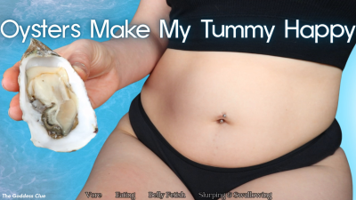 Oysters Make My Tummy Happy- HD- The Goddess Clue, Slurping Oysters Into My Adorable Belly, Focused On My Stomach While Enjoying My Favorite Seafood, Food Lust, Slurping, Sucking, Gulping, Little Burps, Belly Fetish, Consume Vibes