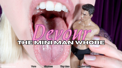 Devour The Mini Man Whore- HD- The Goddess Clue, Tiny Womanizer Meets His Match, Playful Giantess, Messy Consume, Digestion Domination, Cute Bloated Belly, Wet Licking, Spit Strings
