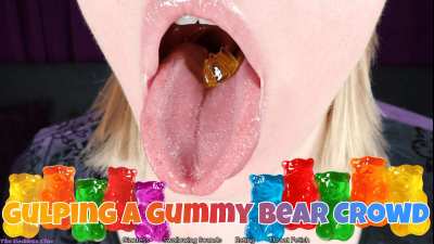 Gulping A Gummy Bear Crowd- HD- The Goddess Clue, Giantess Happily Swallows Gummy Bears One By One, Throat Fetish, Esophagus Description, Swallowing Sounds, Multiple Gulps, Voring Gummy Bears