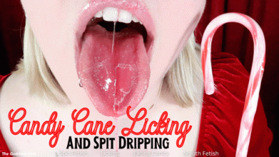 Candy Cane Licking And Spit Dripping HD