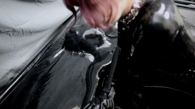 Sensual Tease In Latex Vac Bed