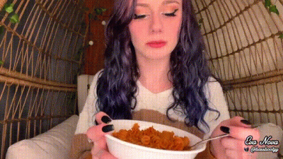 Petite Girl Eating Pasta