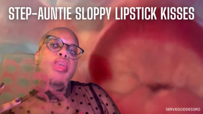 Step-Auntie Sloppy Lipstick Kisses- Royal Ro Ebony Lips Plexiglass Kisses