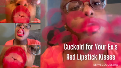 Cuckold For Your Ex's Red Lipstick Kisses- Royal Ro Plexiglass Kissing Humiliation