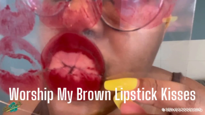 Worship My Brown Lipstick Kisses Royal Ro Ebony Lips Mouth Fetish Closeup Plexiglass Kisses