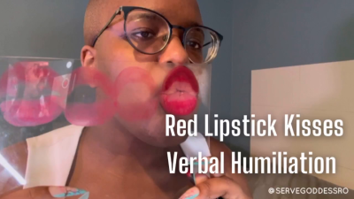 Red Lipstick Kisses Verbal Humiliation Royal Ro Closeup Ebony Lips Mouth Fetish