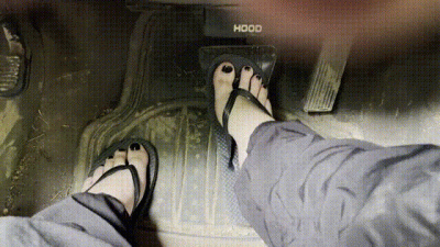 Driving Dirty Truck In Flipflops