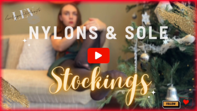 Christmas Nylons Foot Worship Red Hair Bush Up Skirt 398