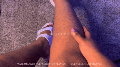 Hairy Femdom Legs + Pink Painted Toes POV