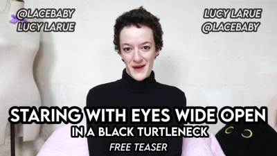 Staring With Eyes Wide Open In A Black Turtleneck