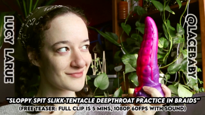 Sloppy Spit Slikk Tentacle Deepthroat Practice In Braids