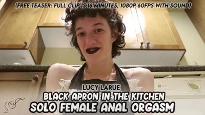 Black Apron In The Kitchen Solo Female Anal Orgasm