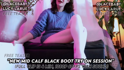 New Mid Calf Black Boot Try On Session