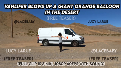 Vanlifer Blows Up A Giant Orange Balloon In The Desert