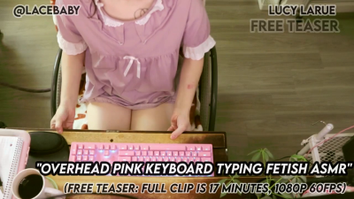 Overhead Pink Keyboard Typing Fetish ASMR