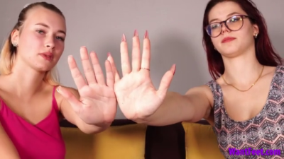 Beautiful Models Compare Hands