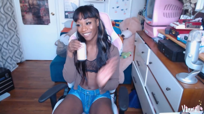Ebony Trans Girl Vanniall Goons, Edges And Nuts On Her Face | Cumshot Facial Webcam Masturbating Big Dick