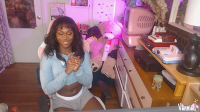 Big Girldick Bulge Teasing With Messy Self-Facial Finish! Black Trans Girl Vanniall Masturbating Full Webcam Show thumbnail