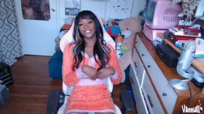 Sexy Black Trans Girl Vanniall Goons In Lingerie | Big Dick Ebony Trans Girl Masturbating And Self Facial Cumshot thumbnail