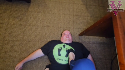 Face Standing The Floormat With Flats On