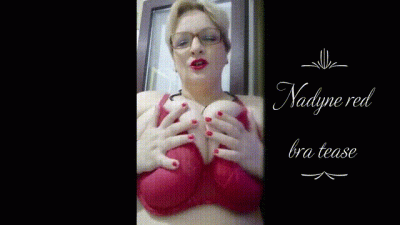 Missnadyne Red Bra Tease