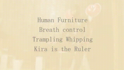 Kira Is The Ruler. Cbt Trampling Whip Human Furniture Rubber Mask