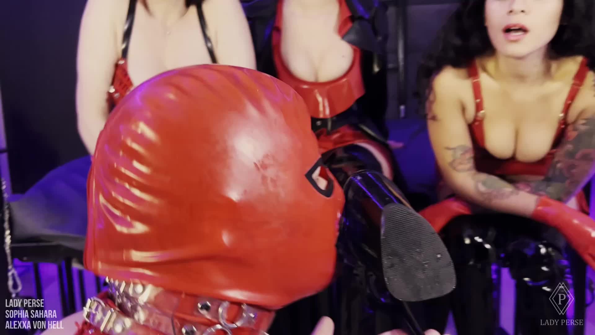 Boot Cleaning And Foot Worship For Dommes | Lady Perse, Sophia Sahara, Alexxa Von Hell