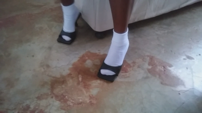 Naughty Maid Shoe Dangling And White Sock Fetish