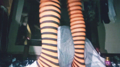 Roxy Rox9 Upsidedown Stripey Socks And Metal Cocks