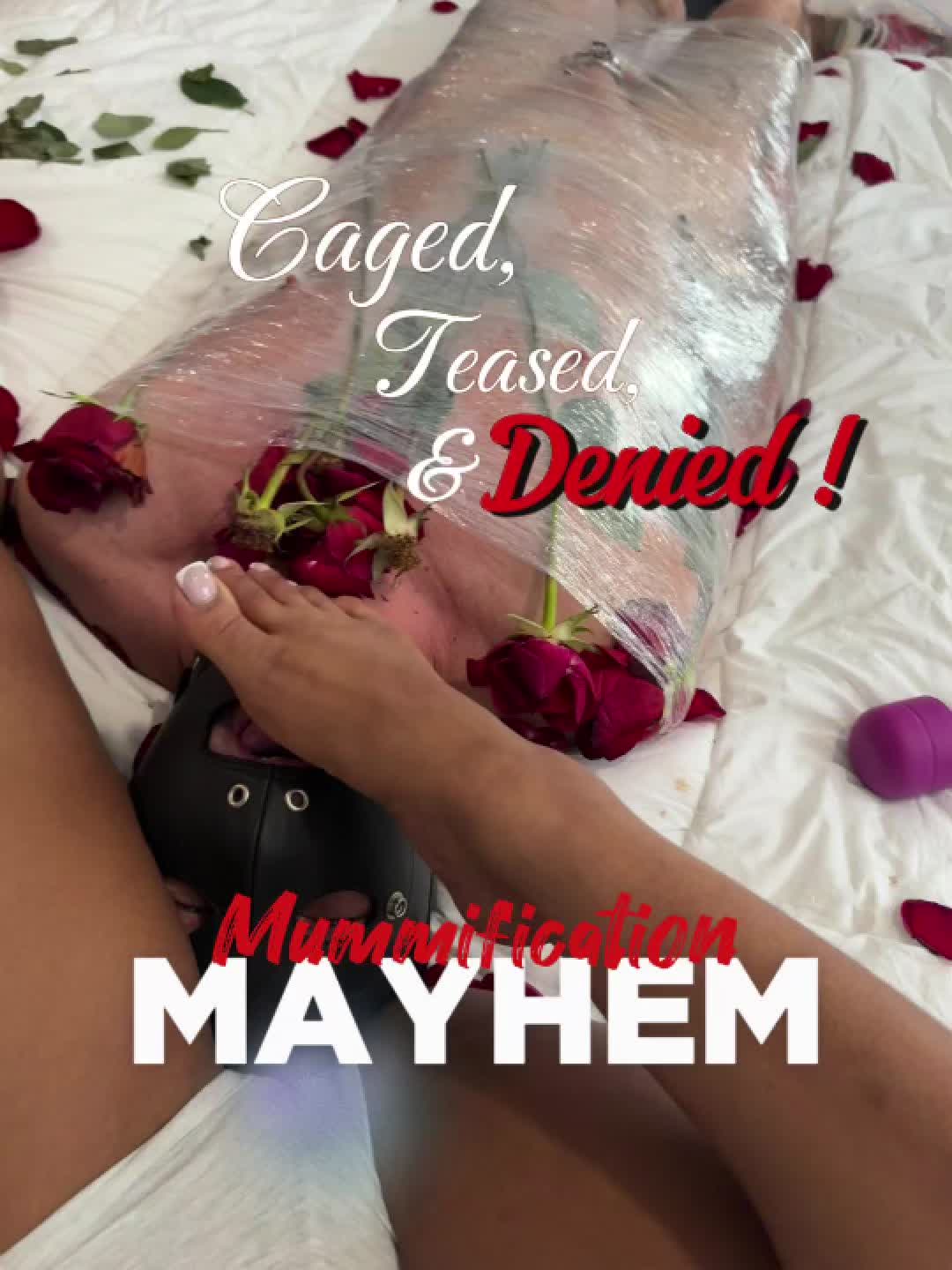 Mummification Mayhem: Caged Teased And Denied!