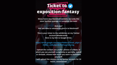 Ticket For The Twitter Exposition On (Real Blackmail-F!)