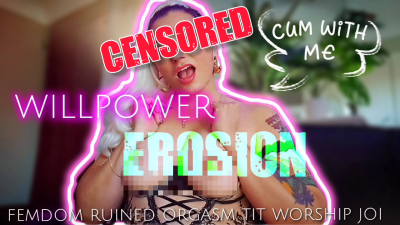 Tit Worship Willpower Erosion: Censored Femdom JOI | Betasafe Moaning MILF Solo Masturbation Tease | Edging & Ruined Orgasm