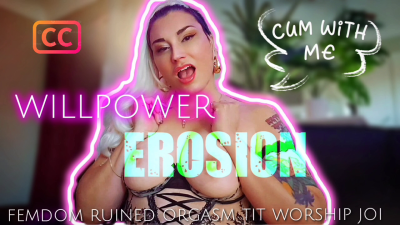 Tit Worship Willpower Erosion: Femdom JOI [Subtitled] | Moaning MILF Solo Masturbation Tease | Edging & Ruined Orgasm