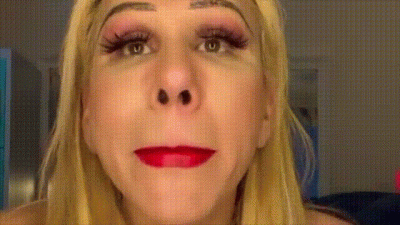 Solo Fetishtransexual Applying Red Lipstick To A Big Lips Teasing Cock And Ass Leopard Print Catsuit