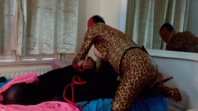 P2 Massive Deepthroat Rimming Sub Expert Leopard Print Catsuit And Boots