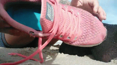Running Shoes, Socks, Feet And Ass Worship After A Long Walk