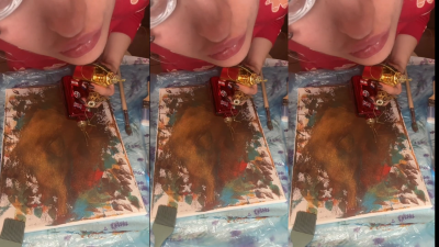 In Big Eyeglasses ASMR Acrylic Art Bloom In The Mist Part 2